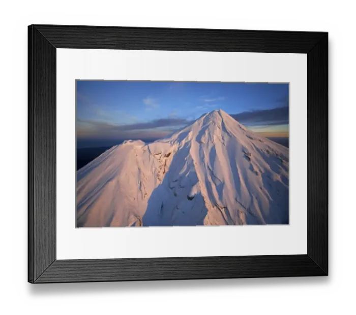 Framed Print : Alpenglow on Summit of Mt Taranaki / Mt Egmont at Dawn, Taranaki, North Island, New Framed Print : Alpenglow on Summit of Mt Taranaki / Mt Egmont at Dawn, Taranaki, North Island, New