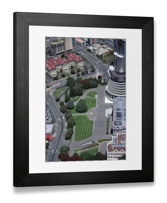 Framed Print : New Zealand, The Beehive, Parliament Buildings, Parliament Grounds, and Old Parliament Buildings