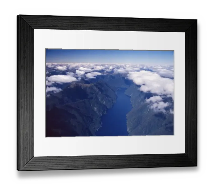 Framed Print : New Zealand, Nancy Sound, Fiordland - Aerial