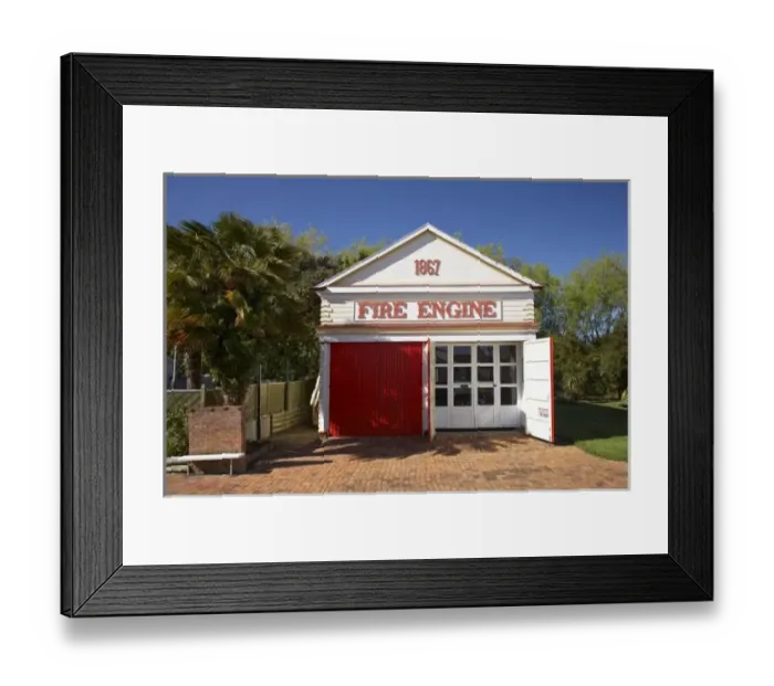 Framed Print : Fire Station, Founders Heritage Park, Nelson, South Island, New Zealand