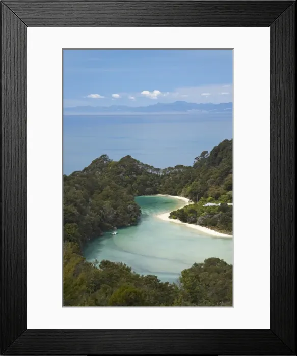 Framed Print : View of Frenchman Bay from Abel Tasman Coastal Track, Abel Tasman National Park, Nelson Region