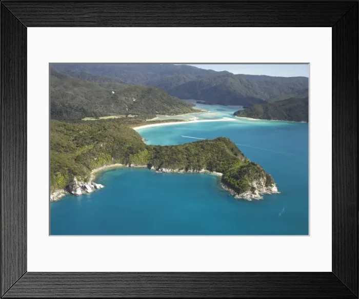 Framed Print : Canoe Bay (front), Awaroa Head, and Awaroa Bay (back), and Awaroa Inlet, Abel Tasman National Park Framed Print : Canoe Bay (front), Awaroa Head, and Awaroa Bay (back), and Awaroa Inlet, Abel Tasman National Park