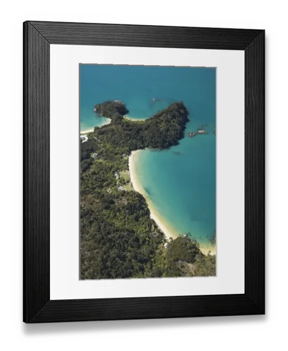 Framed Print : Boundary Bay (bottom) with Holiday Homes, North Head, and Frenchman Bay (top), Abel Framed Print : Boundary Bay (bottom) with Holiday Homes, North Head, and Frenchman Bay (top), Abel