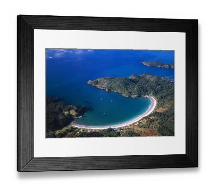 Framed Print : New Zealand, Horseshoe Bay, Stewart Island, Rakiura, aerial Framed Print : New Zealand, Horseshoe Bay, Stewart Island, Rakiura, aerial