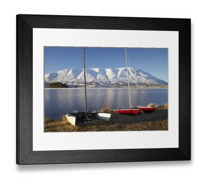 Framed Print : New Zealand, Canterbury, Catamaran Yachts, Lake Clearwater and Mt Guy Framed Print : New Zealand, Canterbury, Catamaran Yachts, Lake Clearwater and Mt Guy