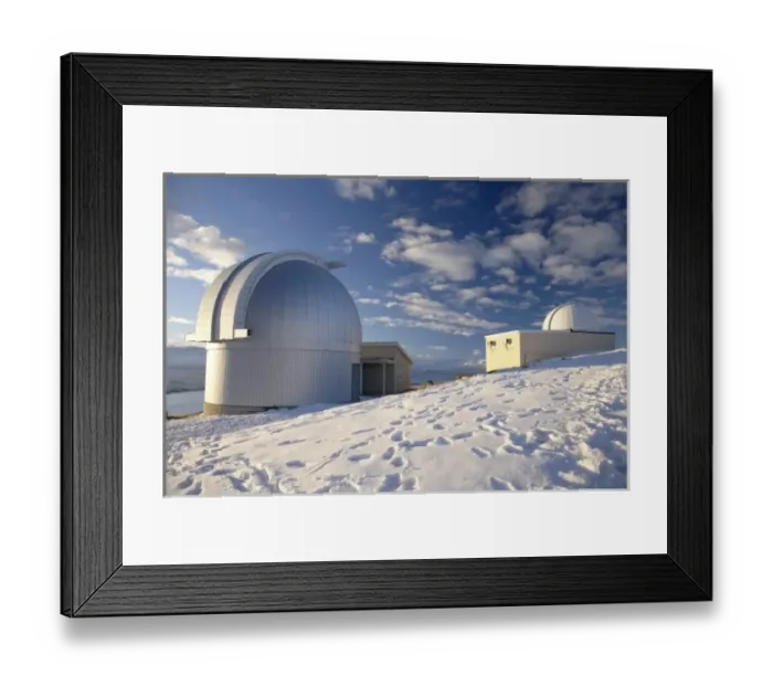 Framed Print : New Zealand, South Island, Canterbury, Mackenzie Country, Telescope Domes, Mt John Observatory