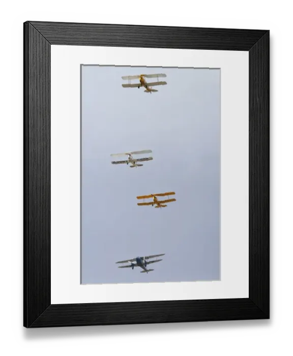 Framed Print : New Zealand, Otago, Wanaka, Warbirds Over Wanaka, De Havilland DH 82A Tiger Moth Biplanes