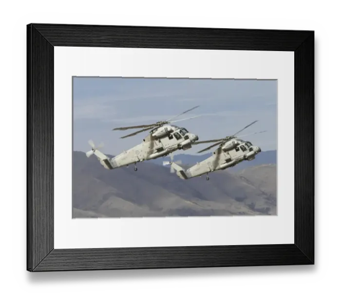 Framed Print : New Zealand, Otago, Wanaka, Warbirds Over Wanaka, Seasprite Helicopters (Kaman SH