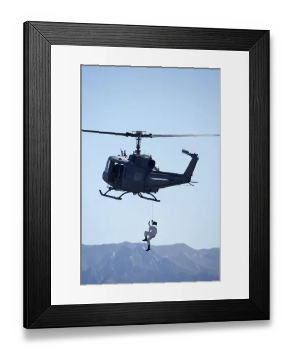 Framed Print : New Zealand, Otago, Wanaka, Warbirds Over Wanaka, Iroquois (Bell UH-1H Iroquois 205) Helicopter