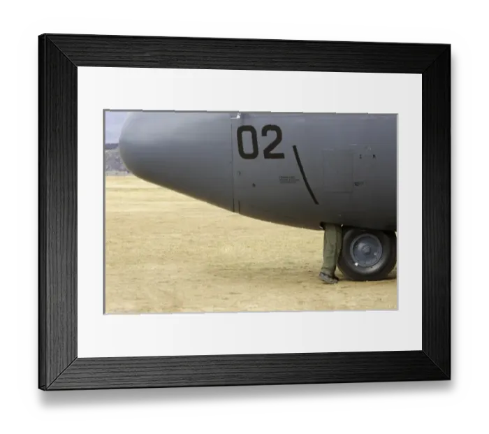 Framed Print : New Zealand, Otago, Wanaka, Warbirds Over Wanaka, Persons Legs and Lockheed C-130