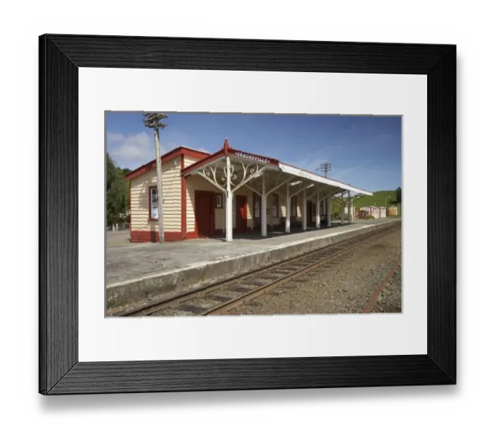 Framed Print : New Zealand, North Island, Wairarapa, Historic Railway Station, Ormondville, Tararua Framed Print : New Zealand, North Island, Wairarapa, Historic Railway Station, Ormondville, Tararua