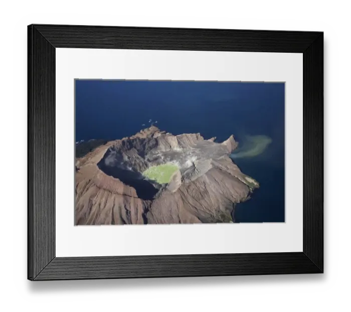 Framed Print : New Zealand, North Island, Bay of Plenty, Steaming Crater Lake and Outflow, White Island Framed Print : New Zealand, North Island, Bay of Plenty, Steaming Crater Lake and Outflow, White Island