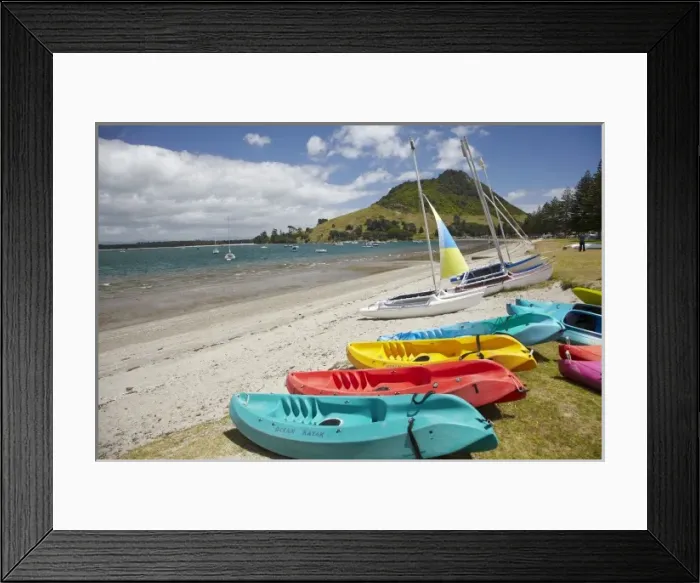 Framed Print : Kayaks, Mount Maunganui, Tauranga, Bay of Plenty, North Island, New Zealand Framed Print : Kayaks, Mount Maunganui, Tauranga, Bay of Plenty, North Island, New Zealand