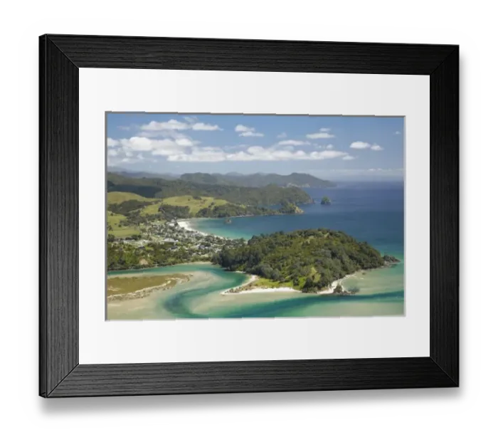 Framed Print : Whangapoua and Whangapoua Harbour, Coromandel Peninsula, North Island, New Zealand
