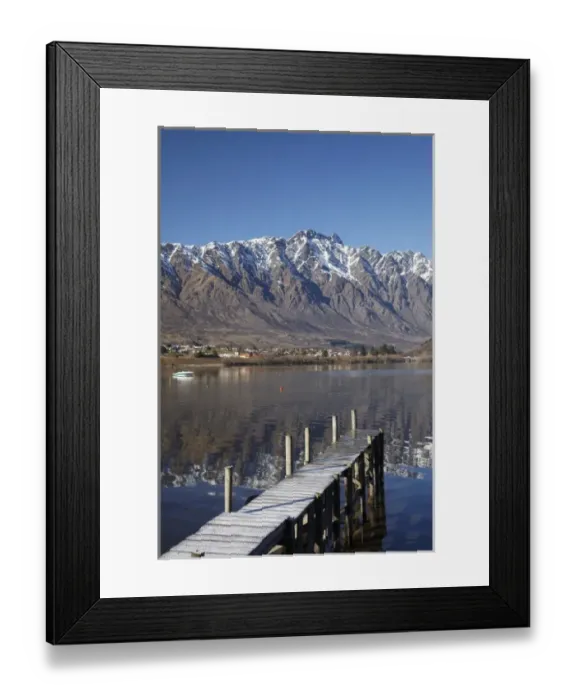 Framed Print : Jetty, and The Remarkables, Reflected in Lake Wakatipu, Queenstown, South Island Framed Print : Jetty, and The Remarkables, Reflected in Lake Wakatipu, Queenstown, South Island