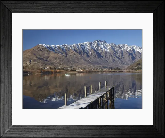 Framed Print : Jetty, and The Remarkables, Reflected in Lake Wakatipu, Queenstown, South Island Framed Print : Jetty, and The Remarkables, Reflected in Lake Wakatipu, Queenstown, South Island