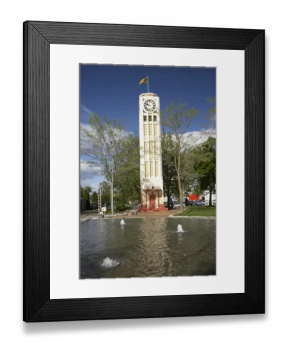 Framed Print : Clock Tower and fountain, Hastings, Hawkes Bay, North Island, New Zealand Framed Print : Clock Tower and fountain, Hastings, Hawkes Bay, North Island, New Zealand