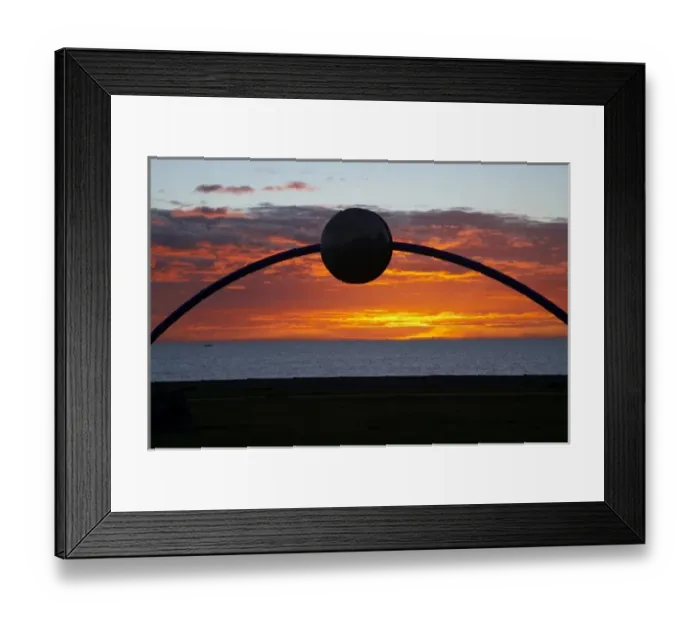 Framed Print : Sunrise over Millennial Arch Ecliptic, by artist David Trubridge, Napier Waterfront Framed Print : Sunrise over Millennial Arch Ecliptic, by artist David Trubridge, Napier Waterfront