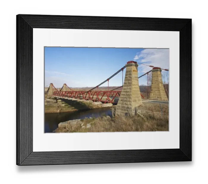 Framed Print : Historic Suspension Bridge, Taieri River, Sutton, Otago, South Island, New Zealand Framed Print : Historic Suspension Bridge, Taieri River, Sutton, Otago, South Island, New Zealand