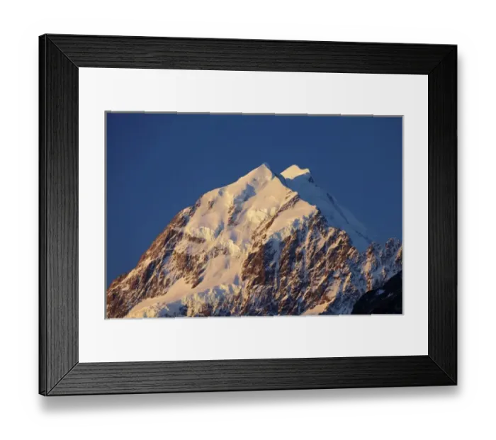 Framed Print : Alpenglow on Aoraki Mount Cook, Mackenzie Country, South Canterbury, South Island