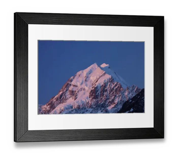 Framed Print : Alpenglow on Aoraki Mount Cook, Mackenzie Country, South Canterbury, South Island Framed Print : Alpenglow on Aoraki Mount Cook, Mackenzie Country, South Canterbury, South Island