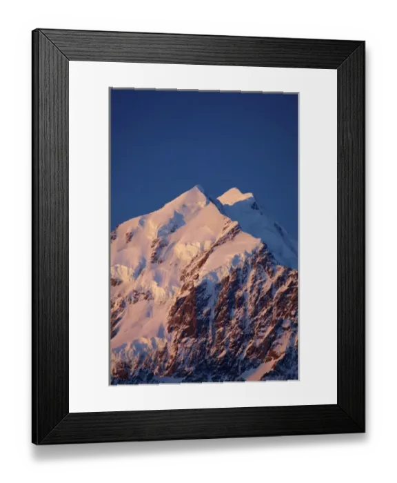 Framed Print : Alpenglow on Aoraki Mount Cook, Mackenzie Country, South Canterbury, South Island Framed Print : Alpenglow on Aoraki Mount Cook, Mackenzie Country, South Canterbury, South Island