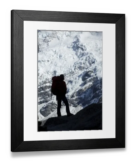 Framed Print : Hiker and Mt Sefton, Aoraki / Mt Cook National Park, Canterbury, South Island, New Zealand Framed Print : Hiker and Mt Sefton, Aoraki / Mt Cook National Park, Canterbury, South Island, New Zealand