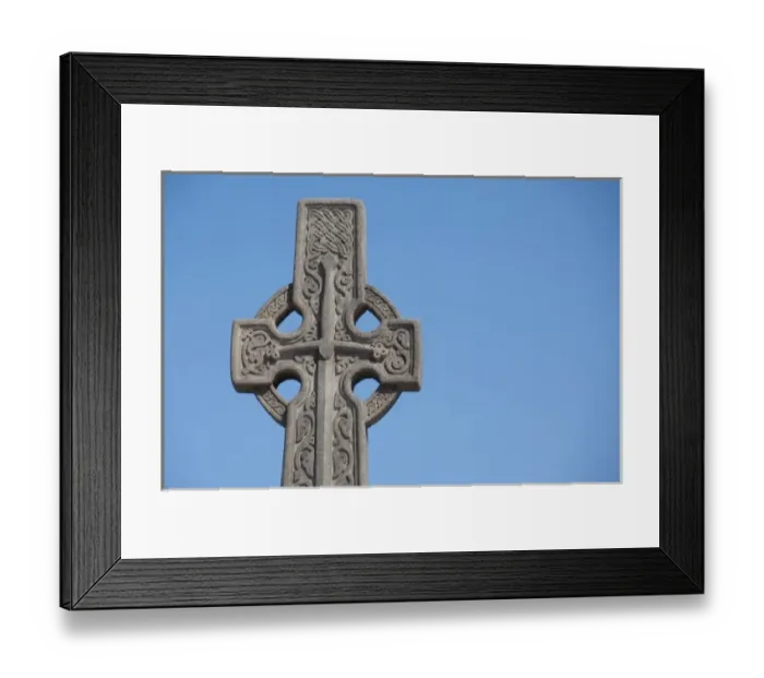 Framed Print : Scotland, Edinburgh. Traditional stone Celtic cross Framed Print : Scotland, Edinburgh. Traditional stone Celtic cross