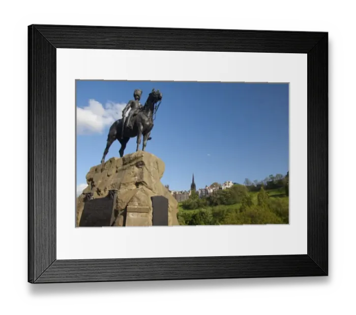 Framed Print : Scotland, Edinburgh, Princes Street. Royal Scots Greys Memorial to the Scottish soldiers