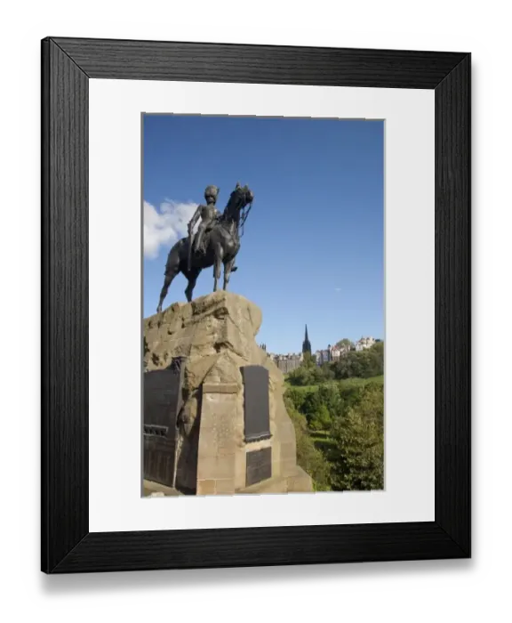 Framed Print : Scotland, Edinburgh, Princes Street. Royal Scots Greys Memorial to the Scottish soldiers Framed Print : Scotland, Edinburgh, Princes Street. Royal Scots Greys Memorial to the Scottish soldiers