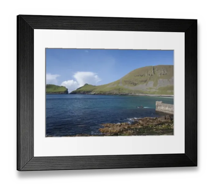 Framed Print : Scotland, St. Kilda Islands, Outer Hebrides. Historic island of Hirta, the largest