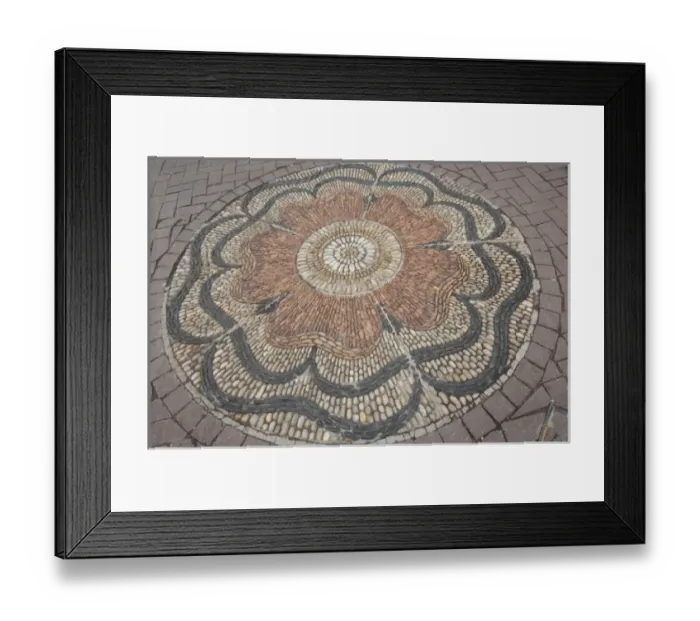 Framed Print : Scotland, Edinburgh. Historic Rose Street, with stone mosaic rose design in street