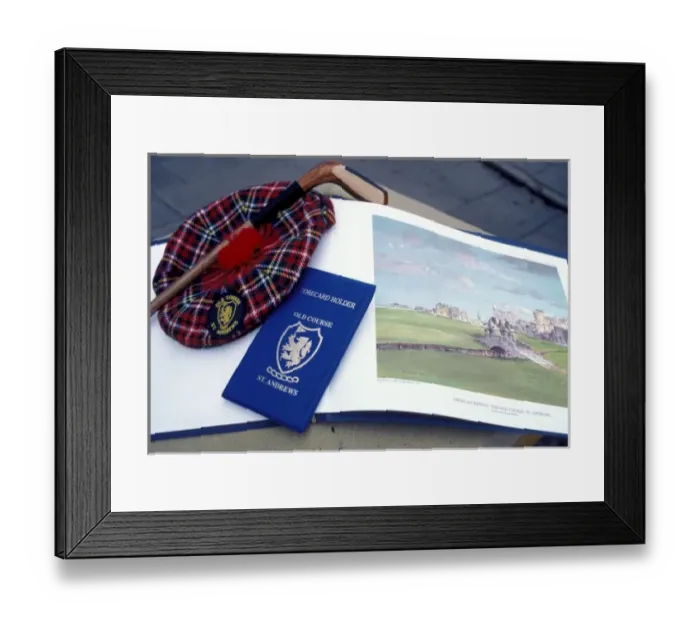 Framed Print : Scotland, St. Andrews. Golf still life Framed Print : Scotland, St. Andrews. Golf still life