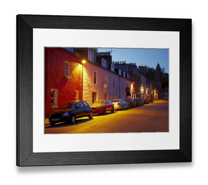 Framed Print : Main Street at dusk, Tobermory, Isle of Mull, Scotland, United Kingdom Framed Print : Main Street at dusk, Tobermory, Isle of Mull, Scotland, United Kingdom