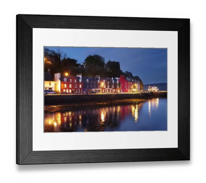 Framed Print : Waterfront at dusk, Tobermory, Isle of Mull, Scotland, United Kingdom Framed Print : Waterfront at dusk, Tobermory, Isle of Mull, Scotland, United Kingdom