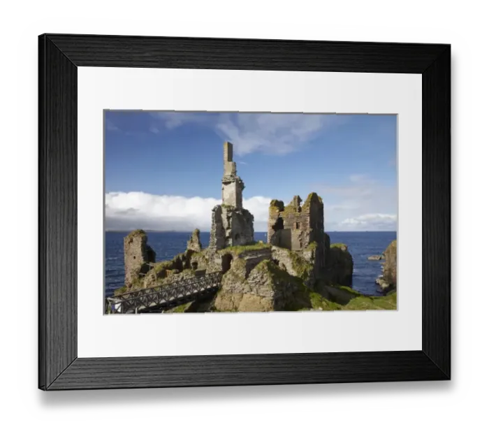 Framed Print : Castle Sinclair Girnigoe, Wick, Caithness, Highlands, Scotland, United Kingdom