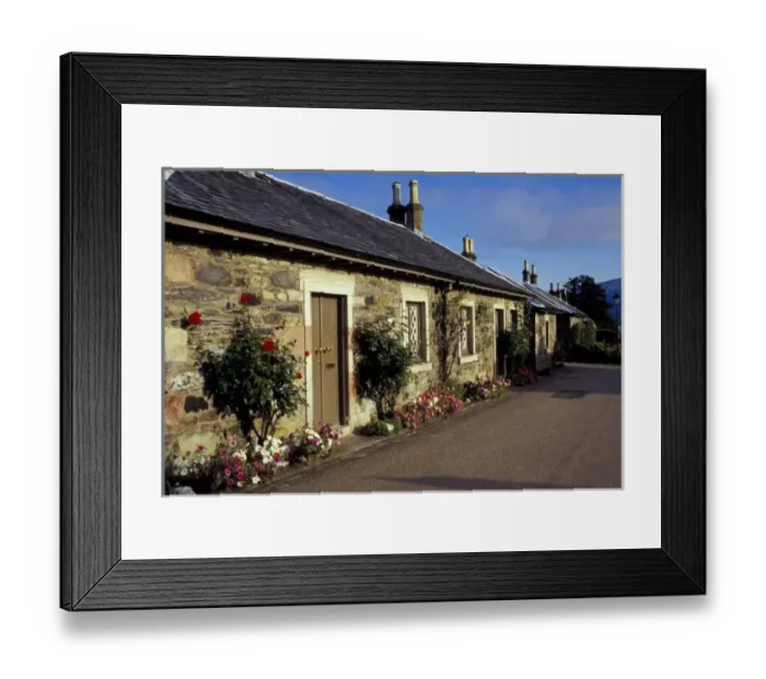 Framed Print : United Kingdom, Scotland, Highlands, Luss. Cottages Framed Print : United Kingdom, Scotland, Highlands, Luss. Cottages