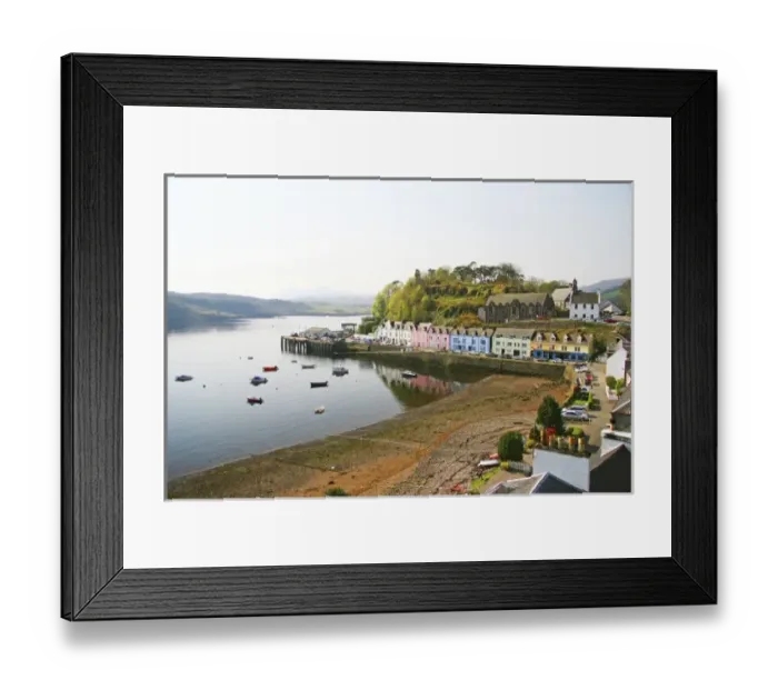 Framed Print : Portree, Scotland. Some beautifully colored houses welcome travelers into the port town of portree Framed Print : Portree, Scotland. Some beautifully colored houses welcome travelers into the port town of portree
