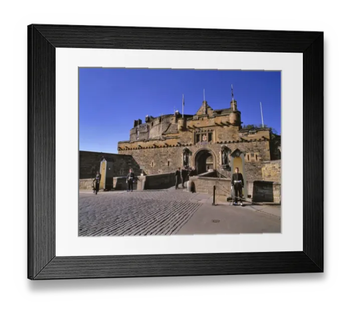 Framed Print : Scotland, East Lothian, Edinburgh. Guards stand at attention at the Gatehoues to Framed Print : Scotland, East Lothian, Edinburgh. Guards stand at attention at the Gatehoues to