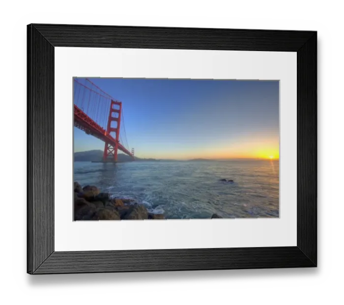 Framed Print : The Golden Gate Bridge at sunrise from Fort Point in San Francisco, California, USA Framed Print : The Golden Gate Bridge at sunrise from Fort Point in San Francisco, California, USA