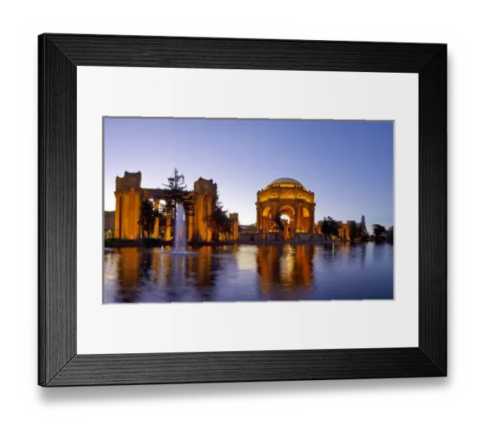 Framed Print : Panoramic of the Palace of Fine Arts at dusk in San Francisco, California, USA Framed Print : Panoramic of the Palace of Fine Arts at dusk in San Francisco, California, USA