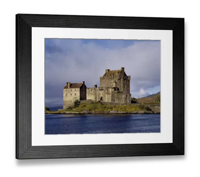 Framed Print : Scotland, Highland, Wester Ross, Eilean Donan Castle. Afternoon light floods Framed Print : Scotland, Highland, Wester Ross, Eilean Donan Castle. Afternoon light floods