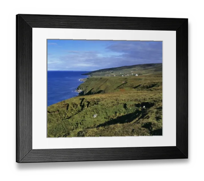 Framed Print : Scotland, Highland, Wester Ross, Gairloch. The homes near Gairloch look to Loch Gairloch
