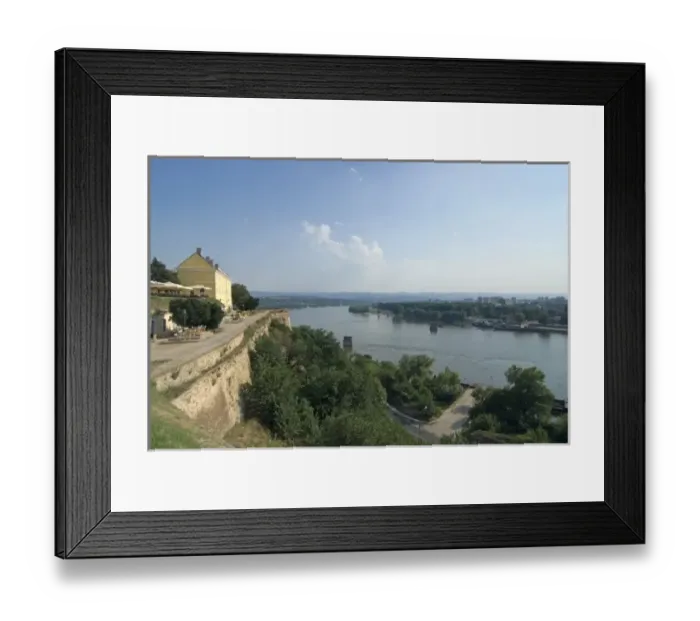Framed Print : Serbia, Voivodina, Novi Sad, Petrovaradin fortress and Danube