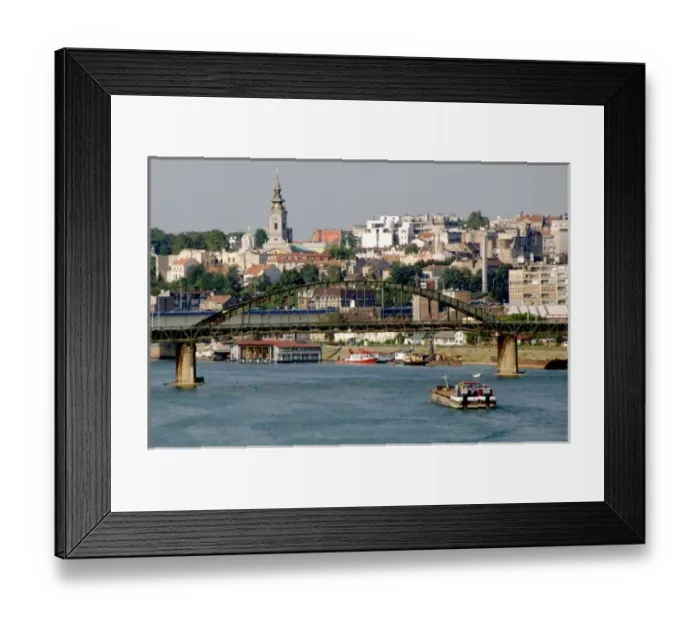 Framed Print : Serbia, Belgrade. Town and Sava River