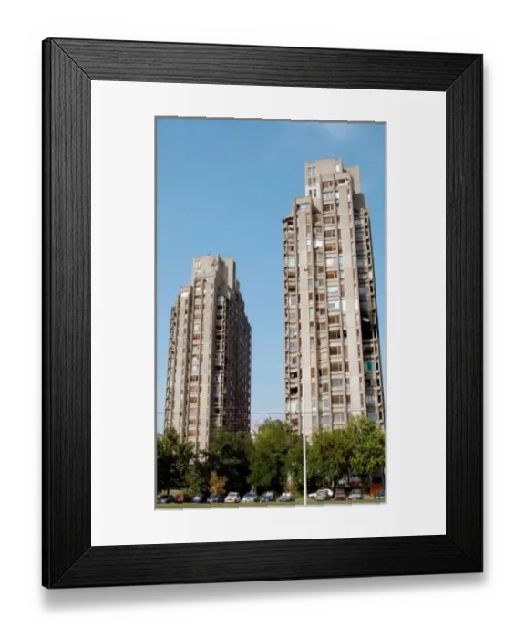 Framed Print : REPUBLIC OF SERBIA. BELGRADE. Communist-era buildings. Soviet-style architecture Framed Print : REPUBLIC OF SERBIA. BELGRADE. Communist-era buildings. Soviet-style architecture
