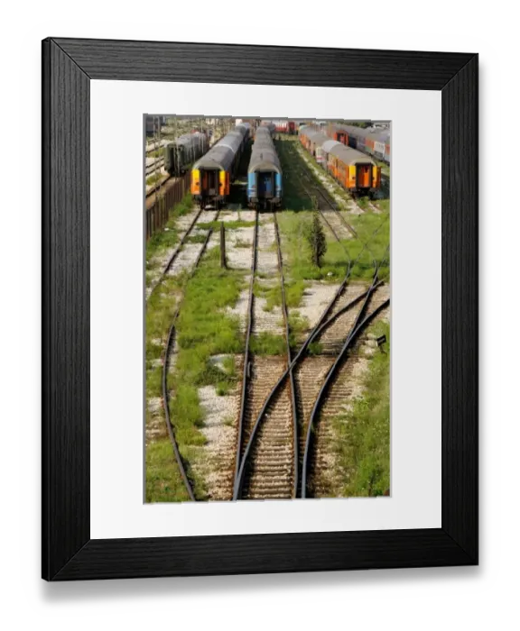 Framed Print : Trains on a siding. Belgrade Framed Print : Trains on a siding. Belgrade