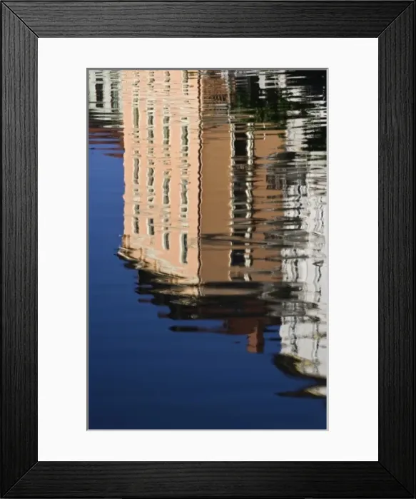Framed Print : Abstract building reflection on Ljubljanica River, Ljubljana, Slovenia Framed Print : Abstract building reflection on Ljubljanica River, Ljubljana, Slovenia