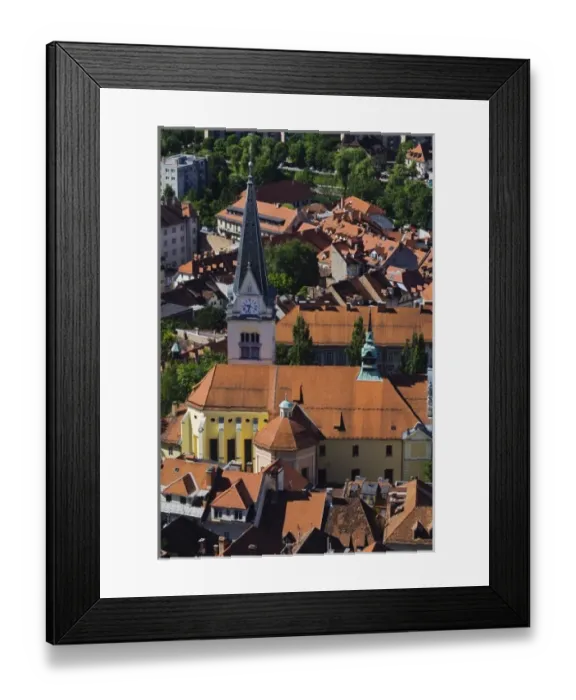 Framed Print : Aerial view of church, Ljubljana, Slovenia Framed Print : Aerial view of church, Ljubljana, Slovenia