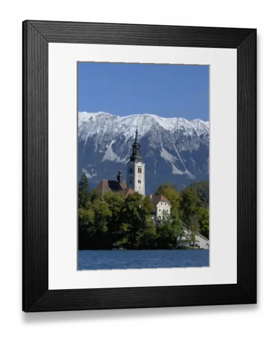 Framed Print : Slovenia, Bled, Lake Bled, Bled Island and Julian Alps Framed Print : Slovenia, Bled, Lake Bled, Bled Island and Julian Alps